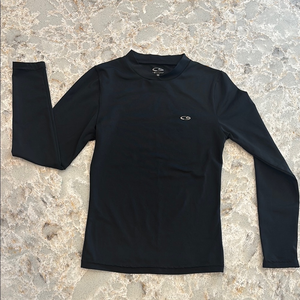 Champion Black Long Sleeve Swim/sport Shirt